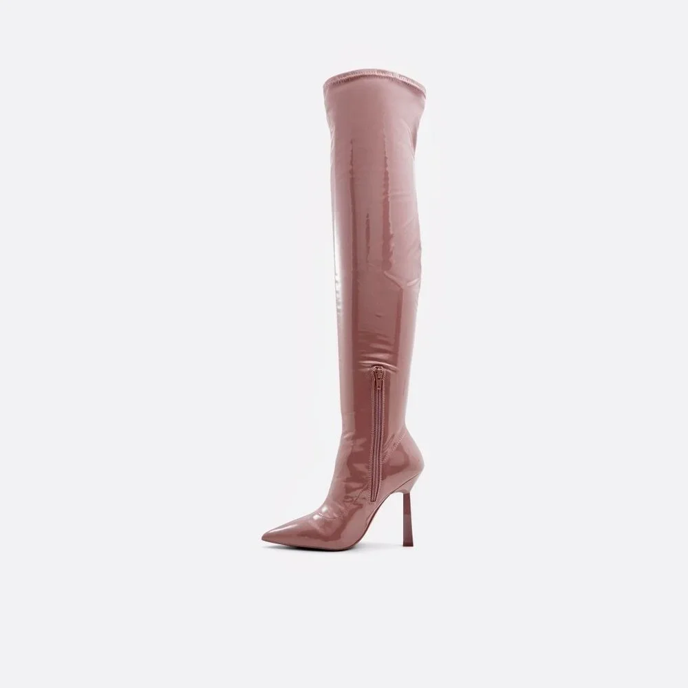 NWOB Aldo Nella Patent Thigh High Boots